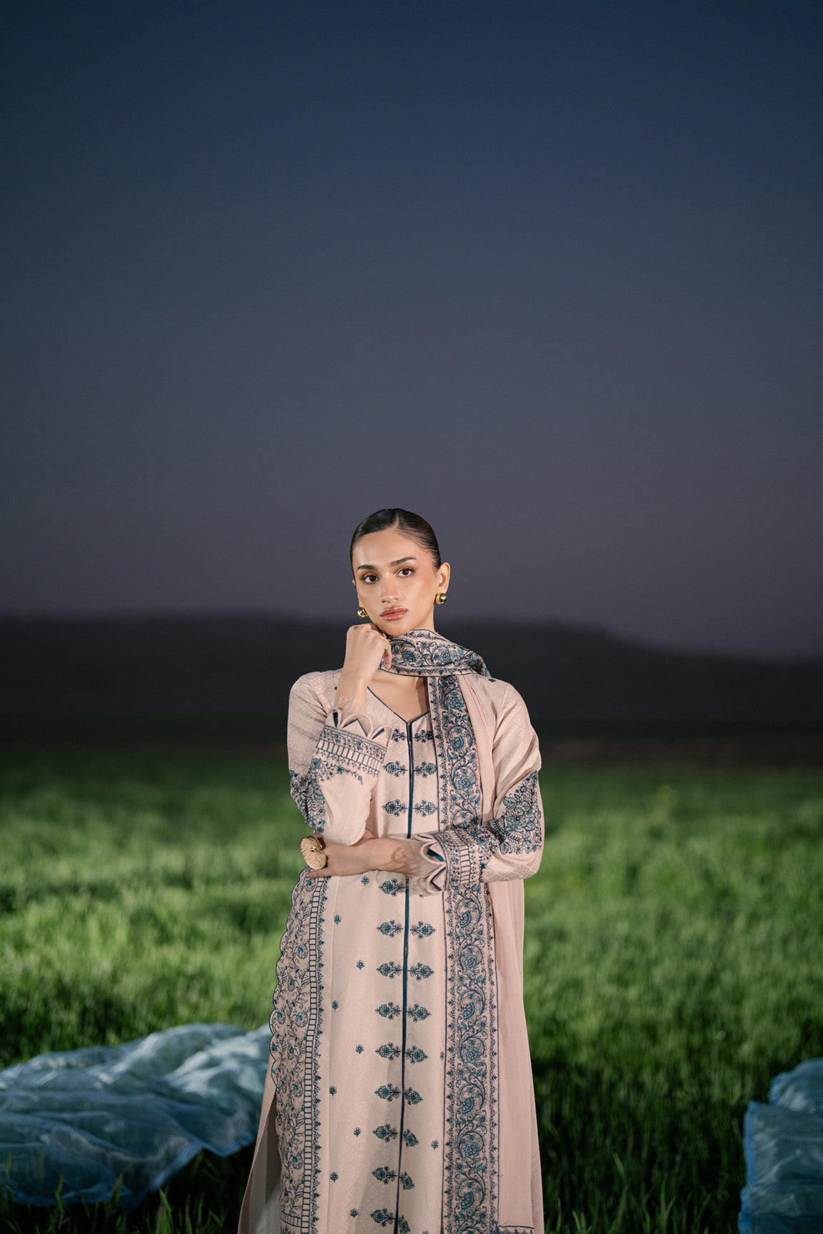 Zaib Stitched (3pc) | MUSAIF