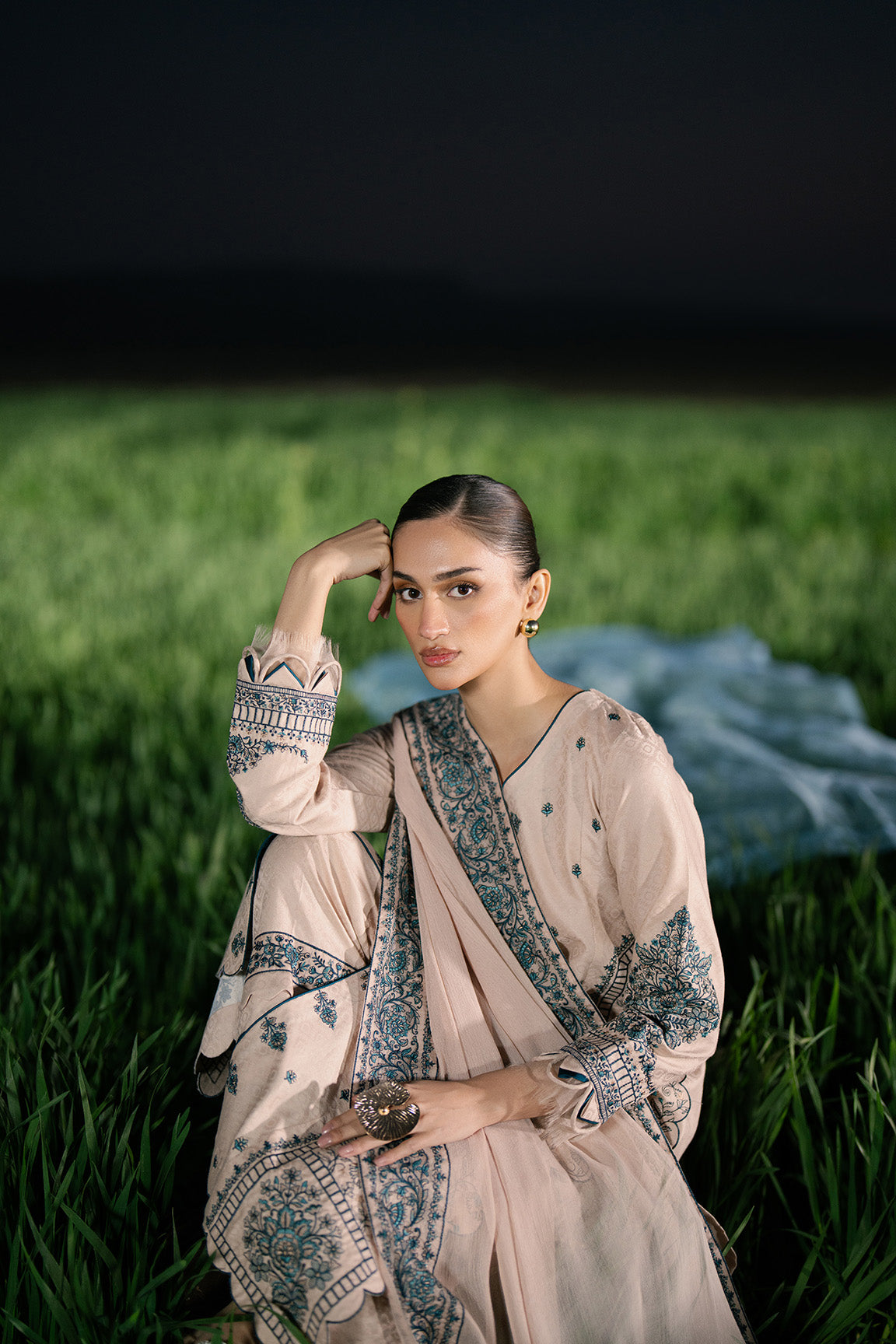 Zaib Stitched (3pc) | MUSAIF